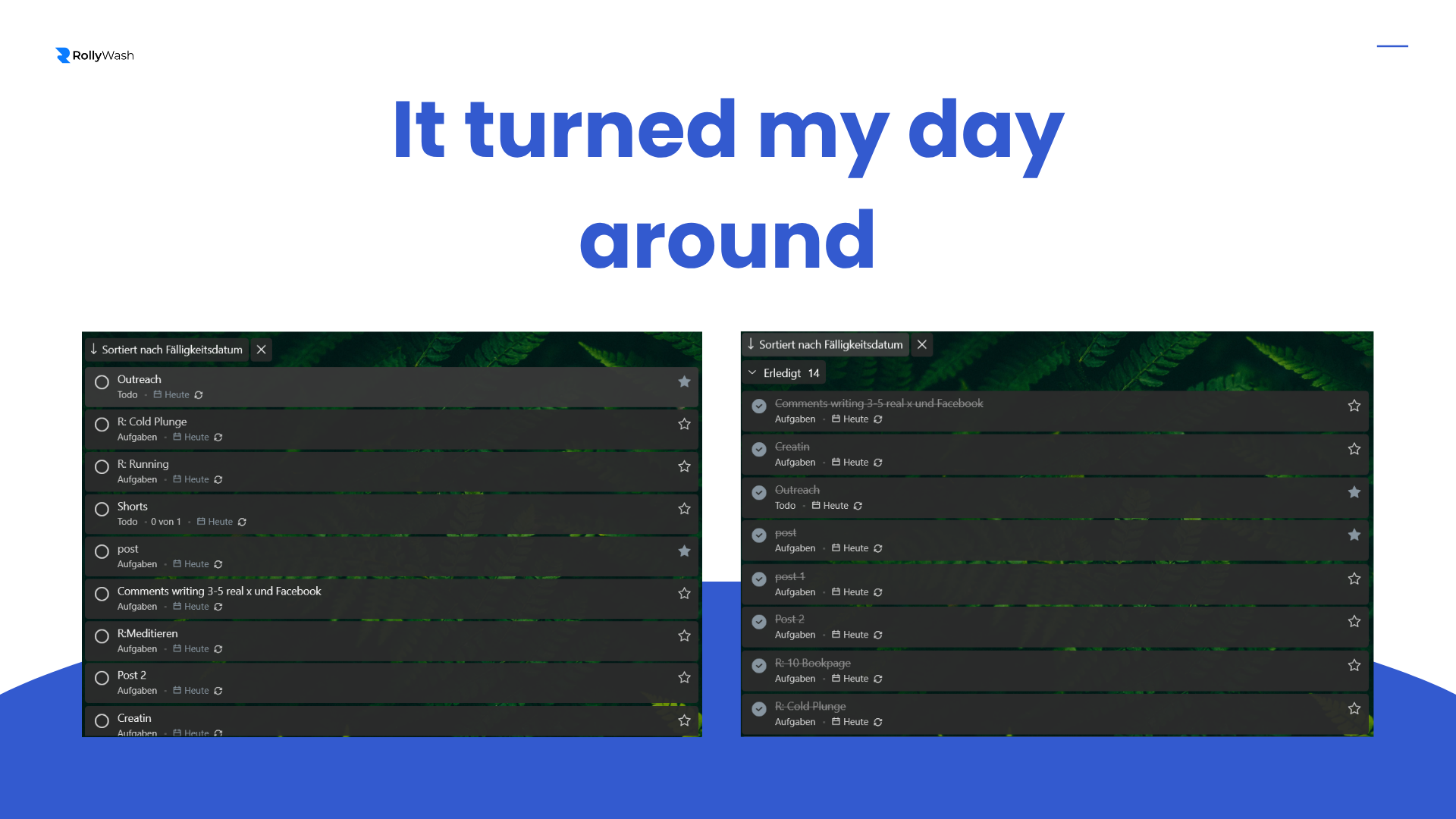 It turned my day around — focused, organized task list every day